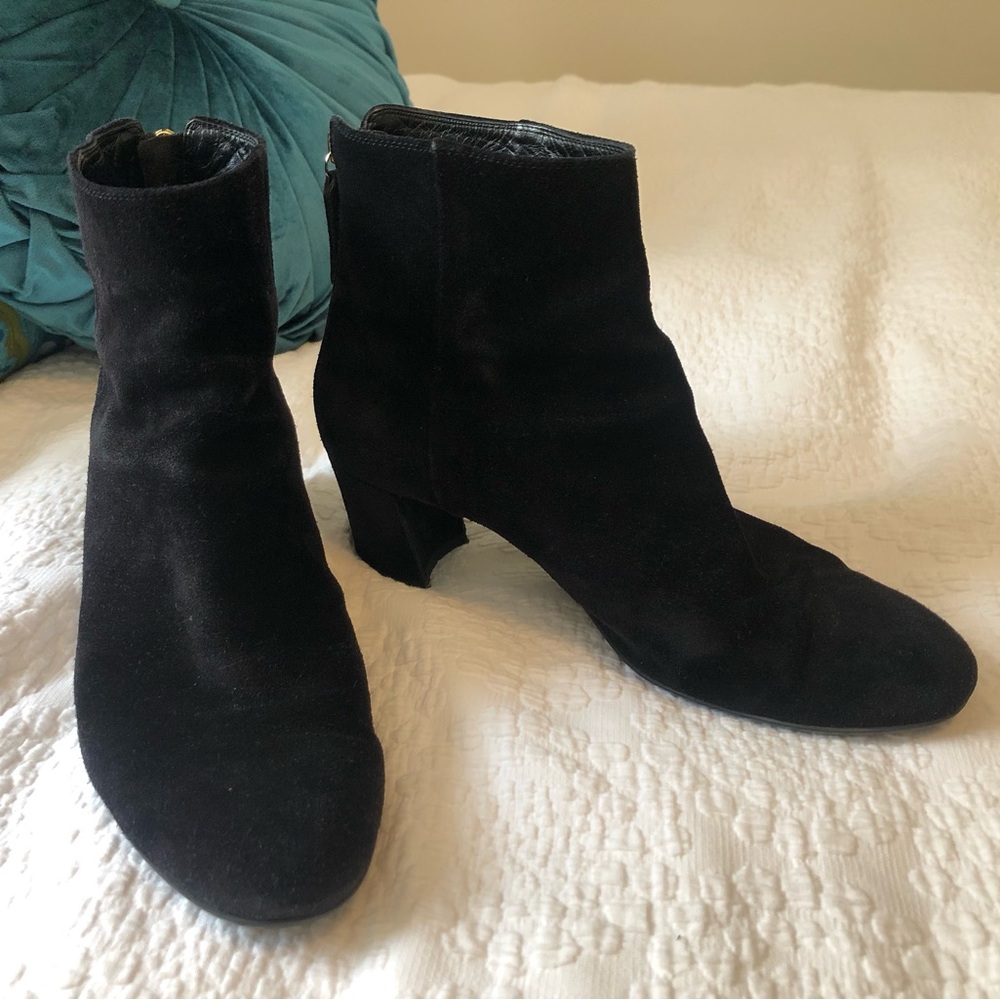 AGL Black Suede Bootie Boots Back Zip EU 40 / US 10 VGC